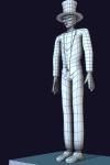 Tuxedo Mask Wireframe - Low Poly Game Character