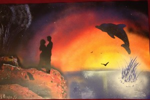 Valentines Day Paintings Spray paint art